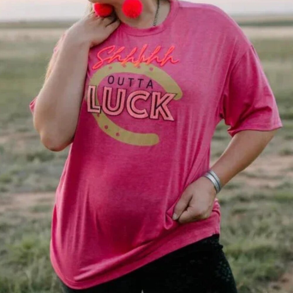 SHHHHHHHHHHH OUT OF LUCK GRAPHIC TEE NEW IN PACKAGE - Picture 2 of 7